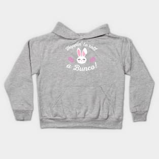 Easter Bunco Hoppin to Roll a Bunco Dice Bunny Kids Hoodie